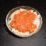 Whole Wheat Pasta with Roasted Red Pepper and Olive Sauce